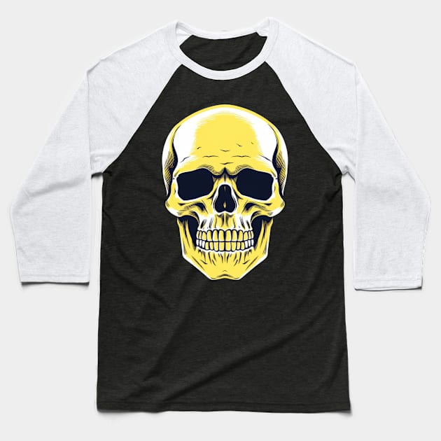 Yellow Skull Baseball T-Shirt by Merchgard